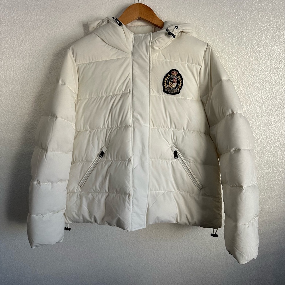 Lauren Ralph Lauren Polo Crest Patchwork Puffer Hooded Jacket Women’s Sizes